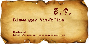 Biswanger Vitália névjegykártya